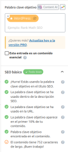 Ejemplo visual de integración de Rank Math en WordPress